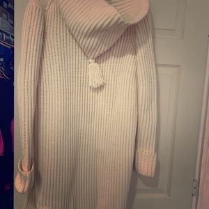 Long hooded sweater jacket